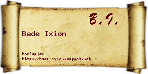 Bade Ixion névjegykártya